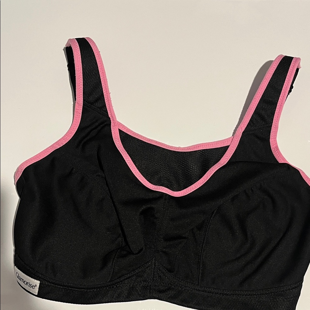 Glamorise Black and Pink Sports Bra 38D
